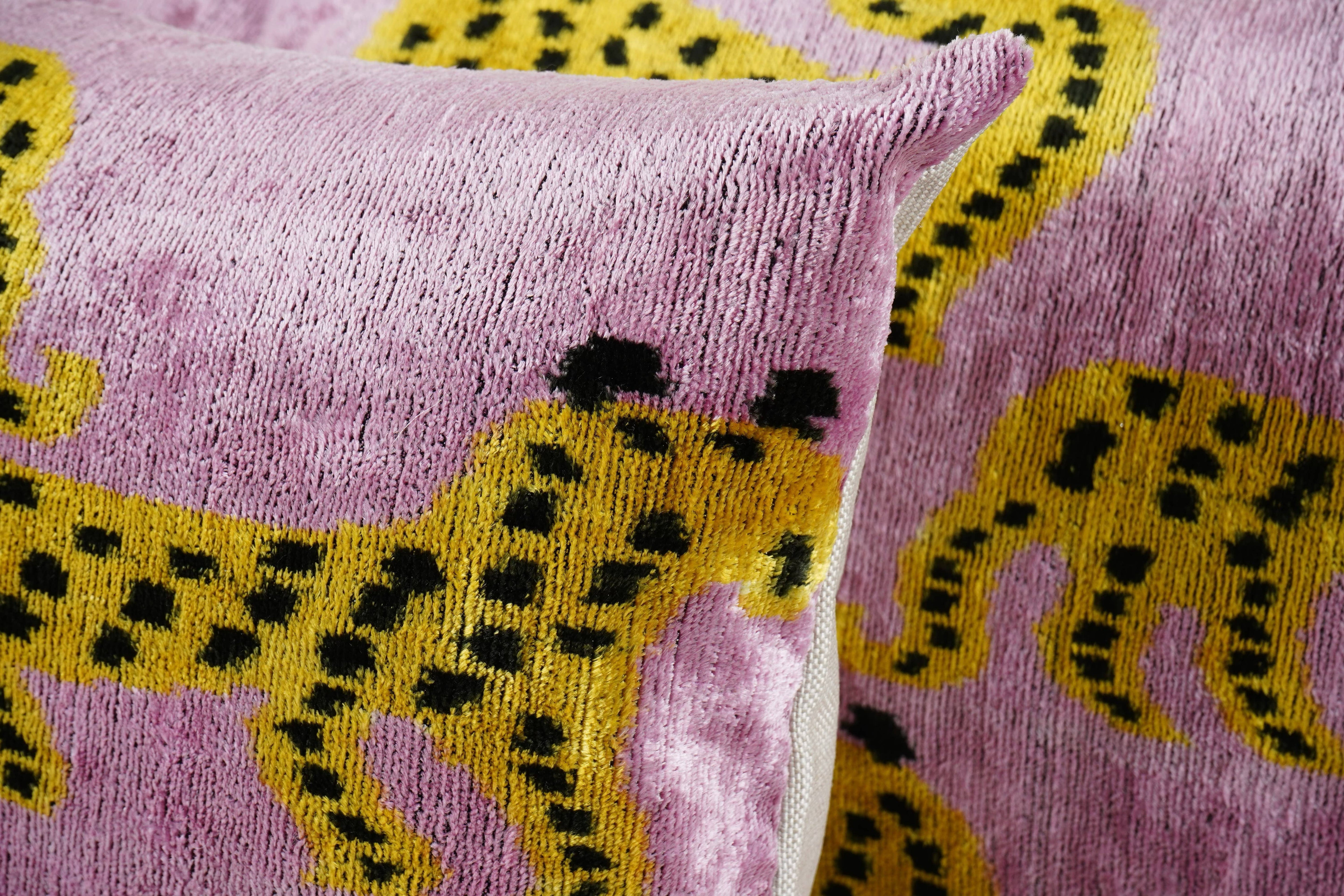 Silk Ikat Velvet Pillow Cover Set of 3 | 16'' x 24''