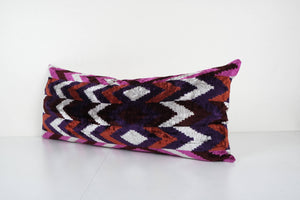 Silk Ikat Velvet Pillow Cover Set of 3 | 16'' x 24''