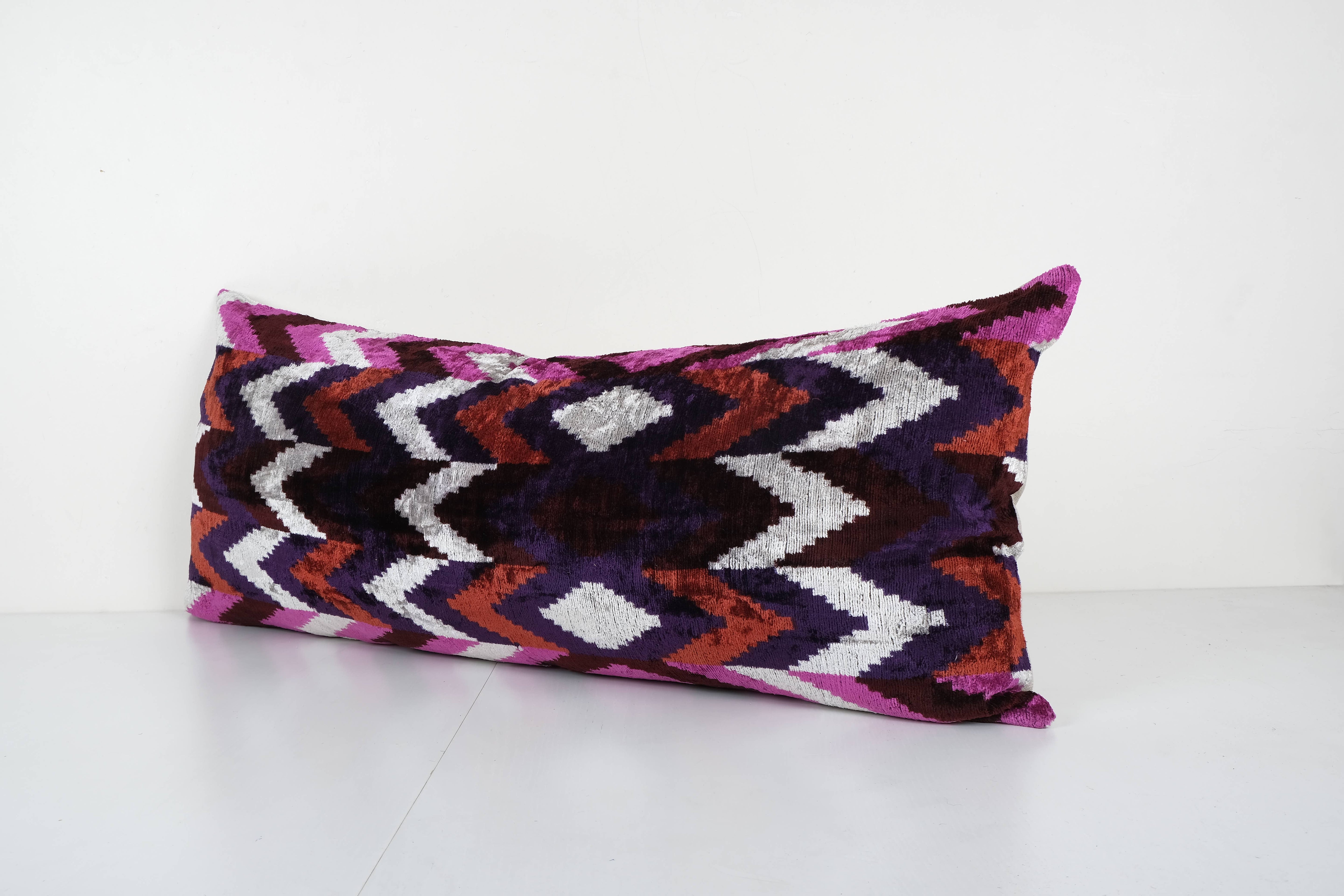 Silk Ikat Velvet Pillow Cover | 14'' x 38''