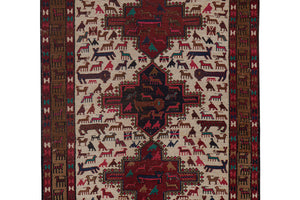 Vintage Soumac Kilim Rug 3'5'' x 4'7''
