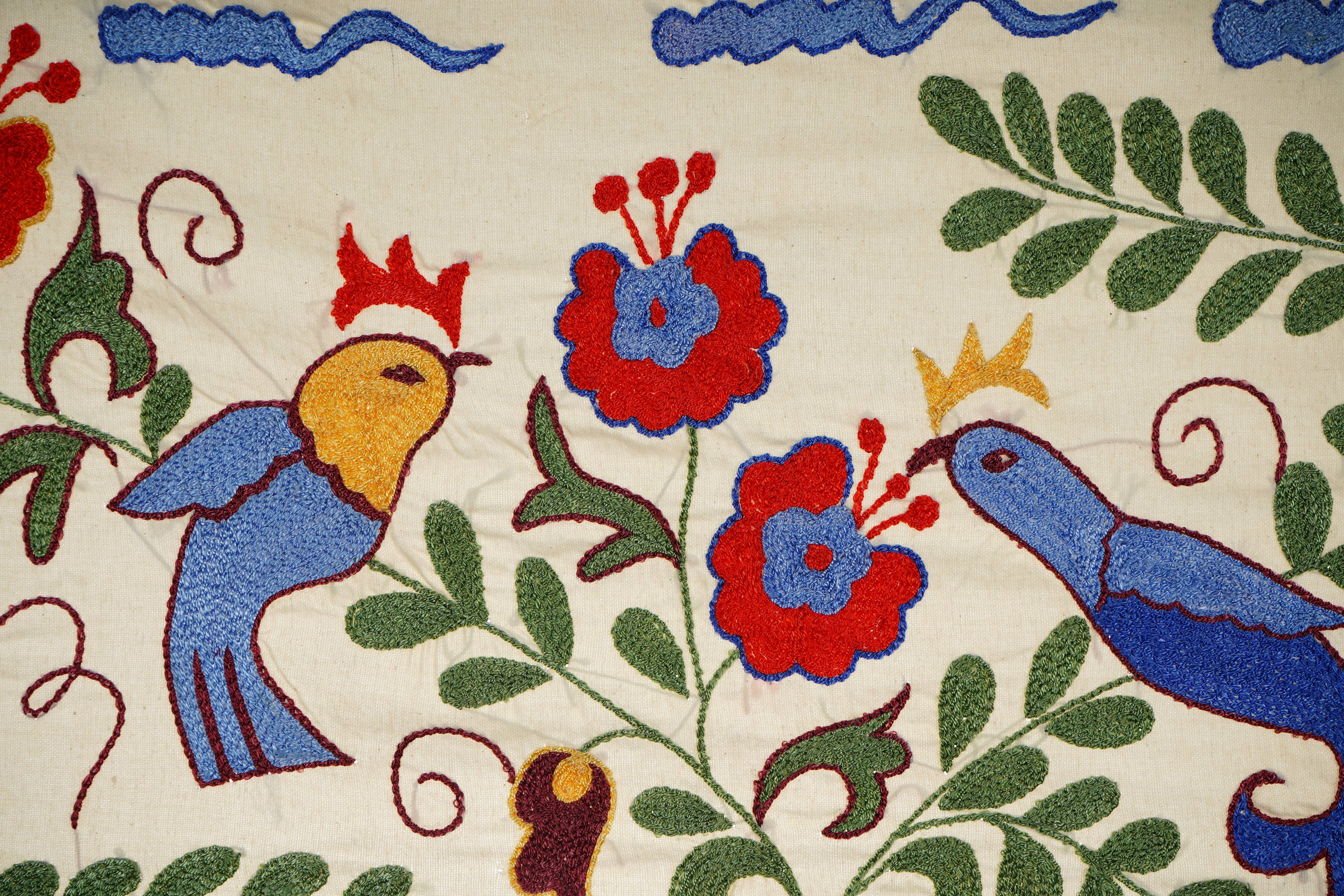 Bird Suzani Wall Hanging & Tablecloth | 17'' x 38''