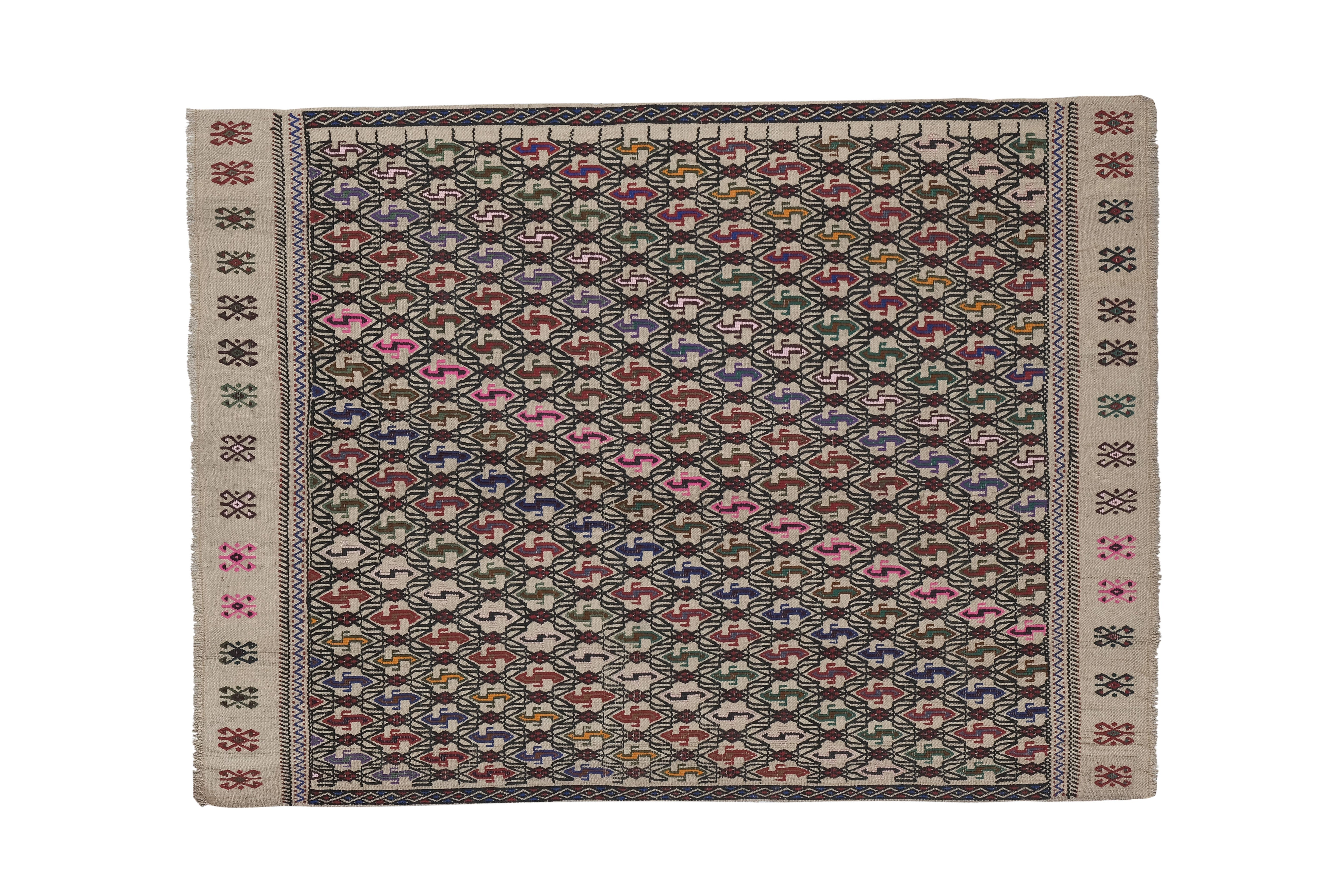 Vintage Turkish Kilim Rug 5'' x 9''