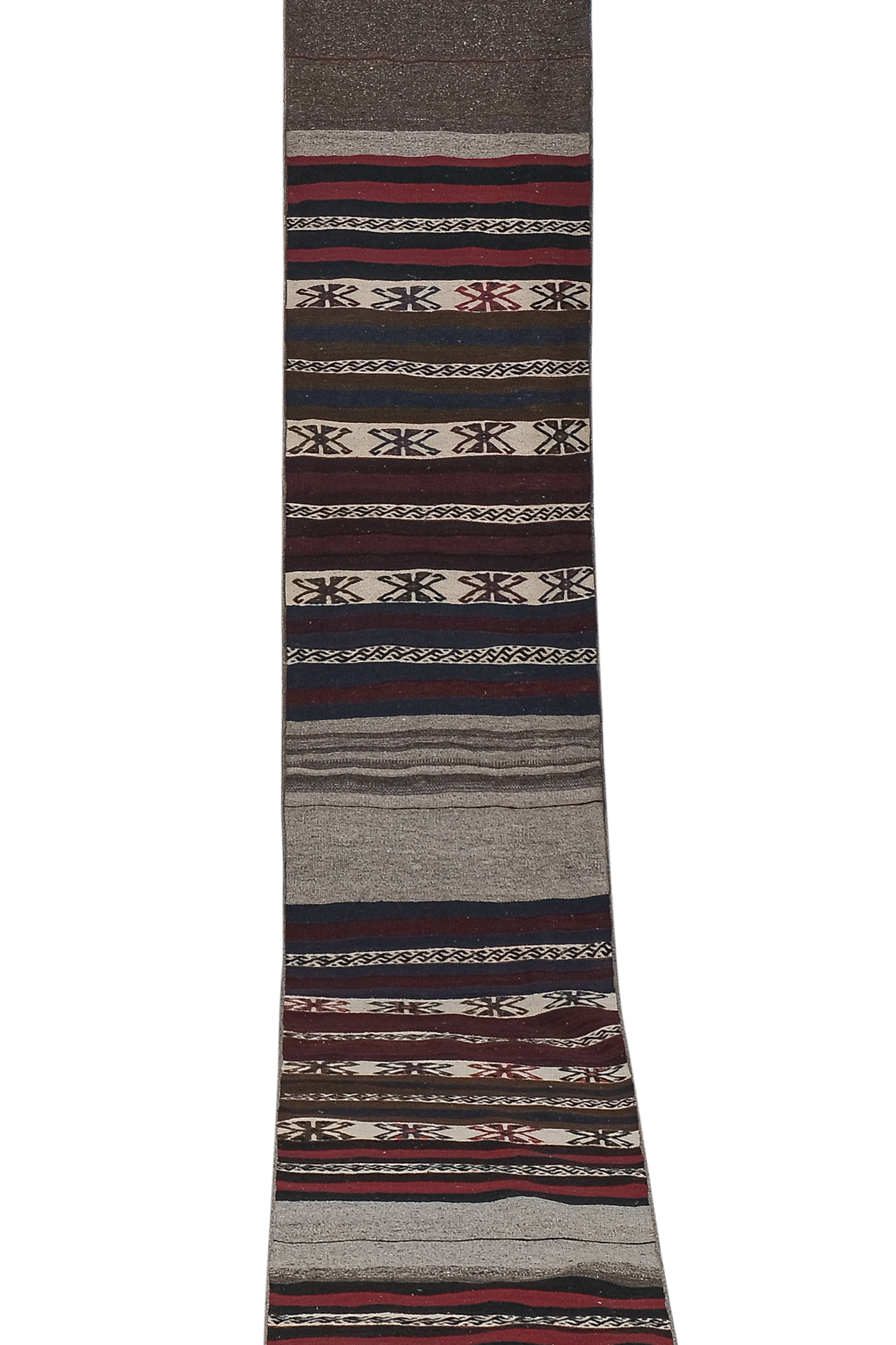 Vintage Turkish Kilim Runner 2'1'' x 17'10''