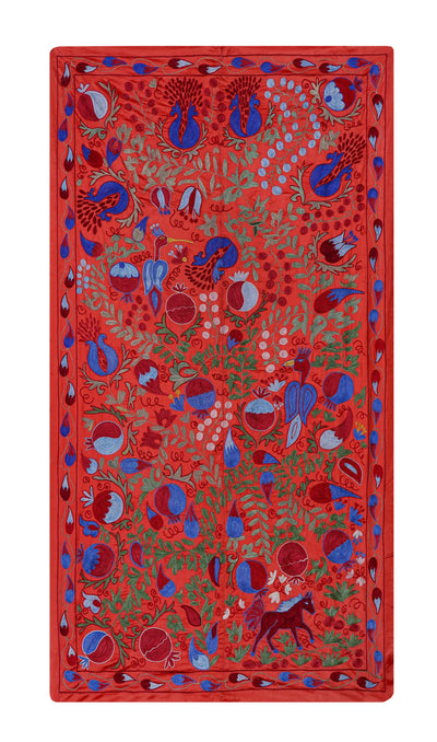 Silk Suzani Wall Hanging & Bedspread | 3'4'' x 6'2''