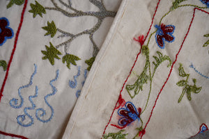 Horse Silk Suzani Wall Hanging & Bedspread 1'8'' x 6'1''