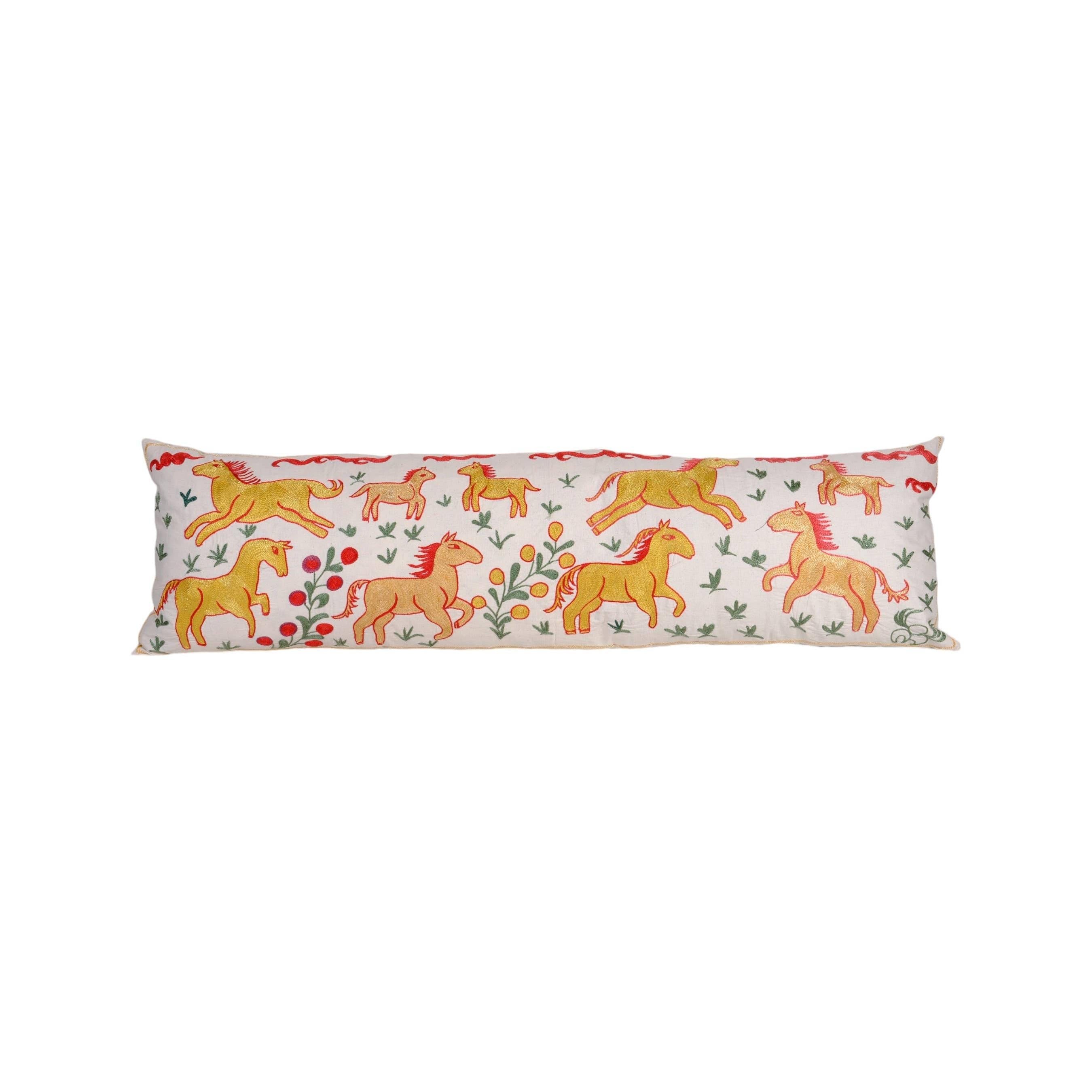 Horse Suzani Bedding Pillow Cover | 1'6'' x 5'