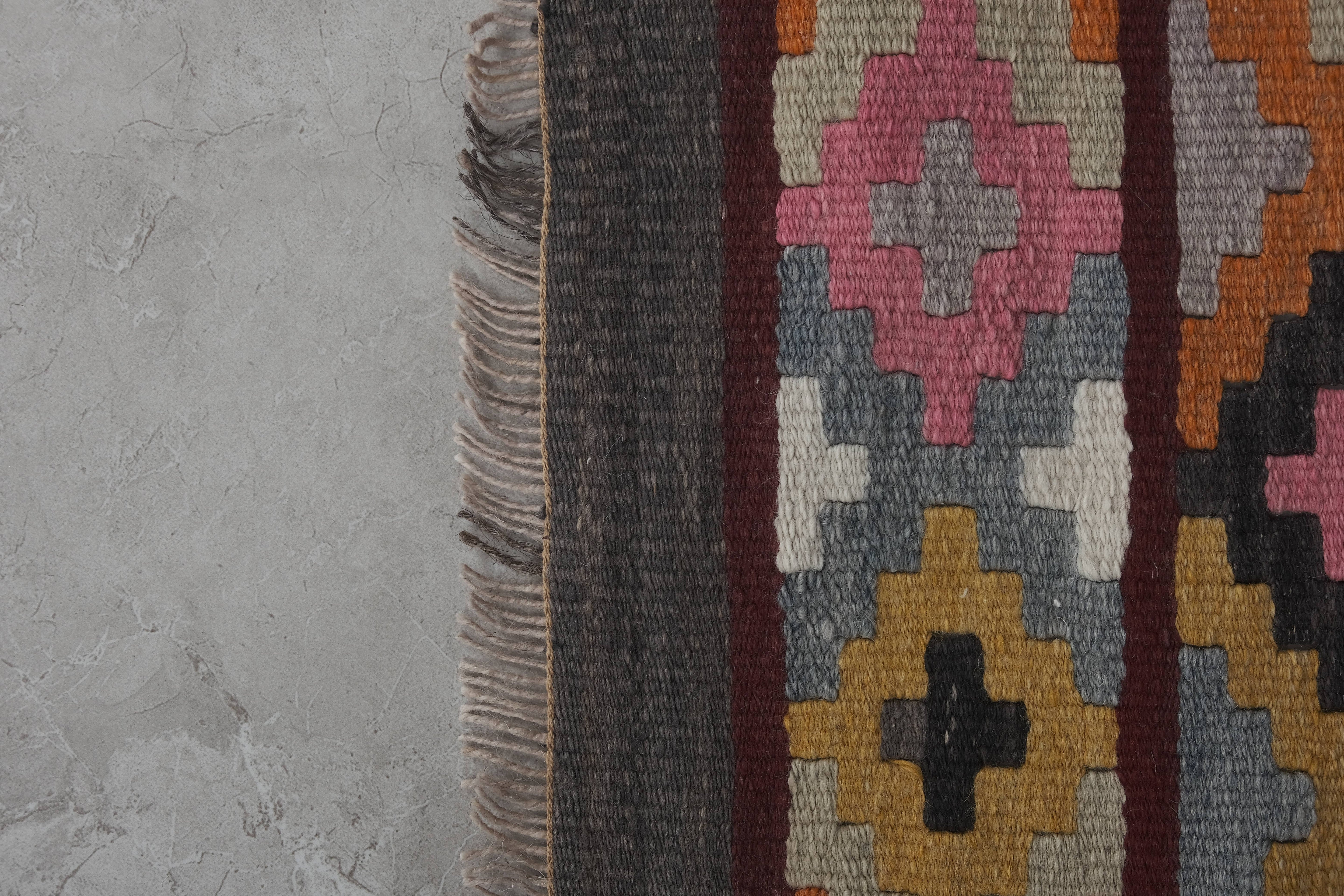Vintage Turkish Kilim Runner 2'6'' x 14'11''