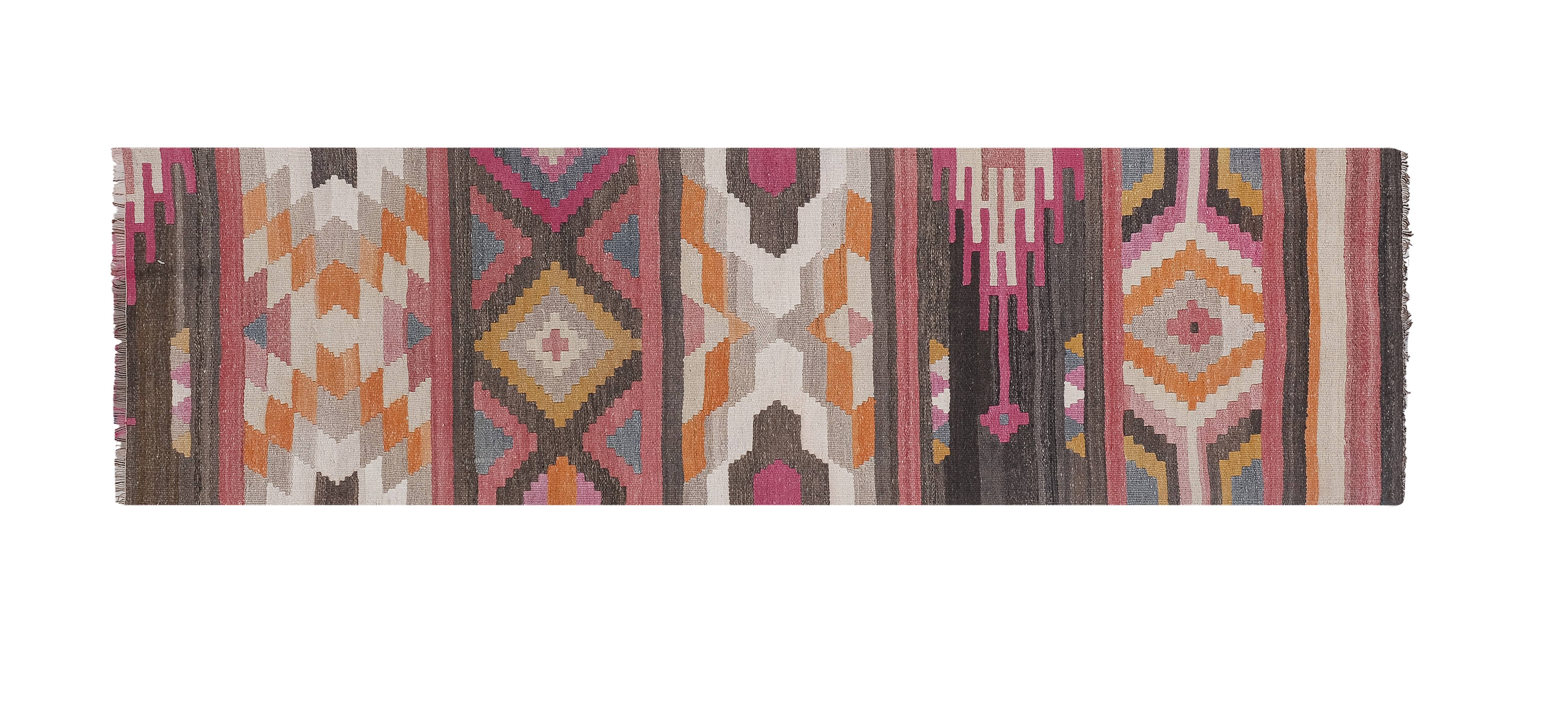 Vintage Turkish Kilim Runner 2'7'' x 9'