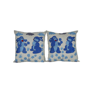 Bunny Suzani Pillow Cover | 18'' x 18''