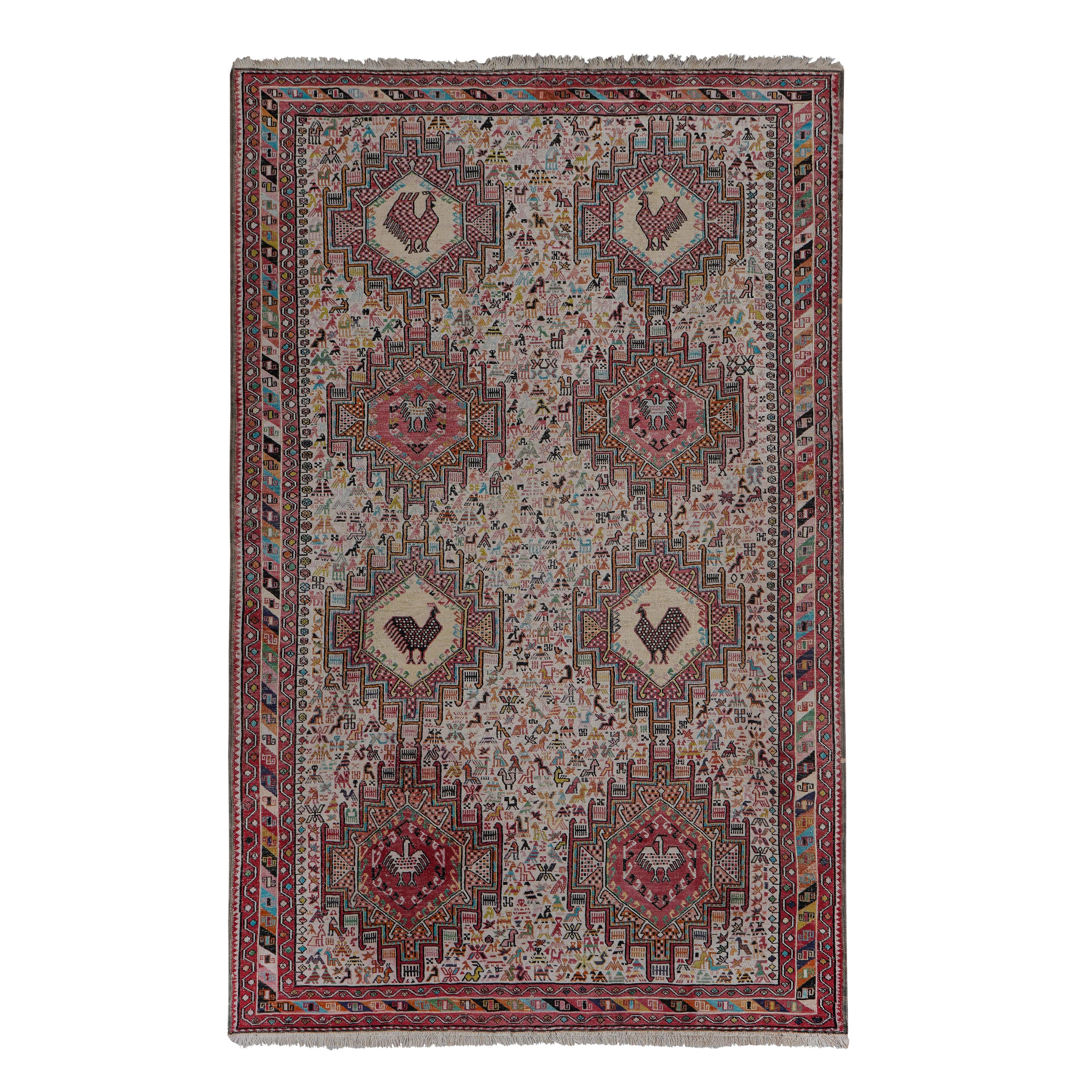 Vintage Soumac Kilim Rug 4' x 6'5''