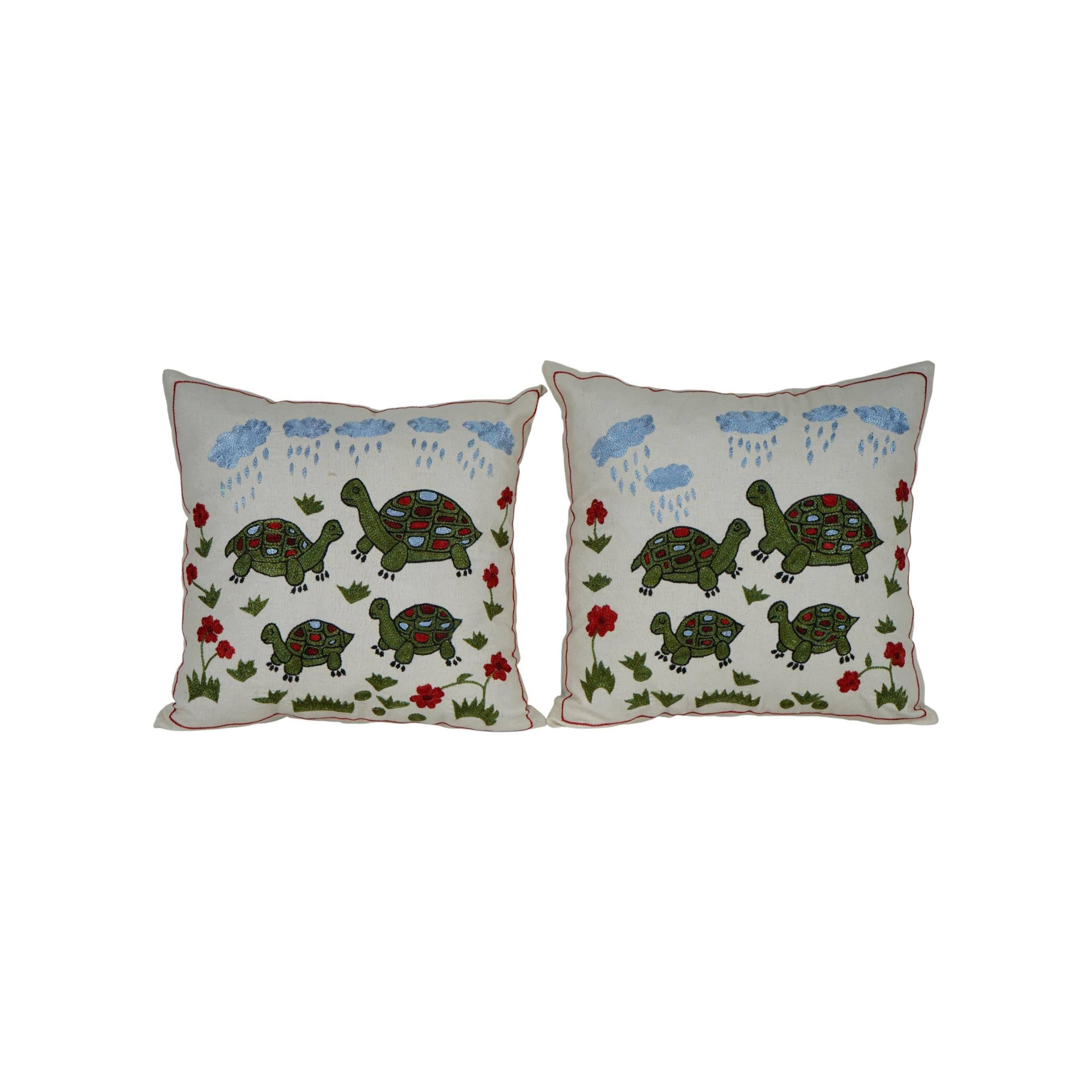 Tortoise Suzani Pillow Cover | 18'' x 18''