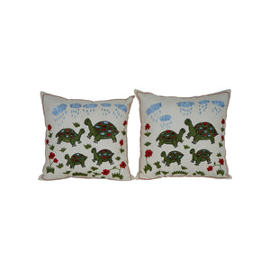 Tortoise Suzani Pillow Cover | 18'' x 18''