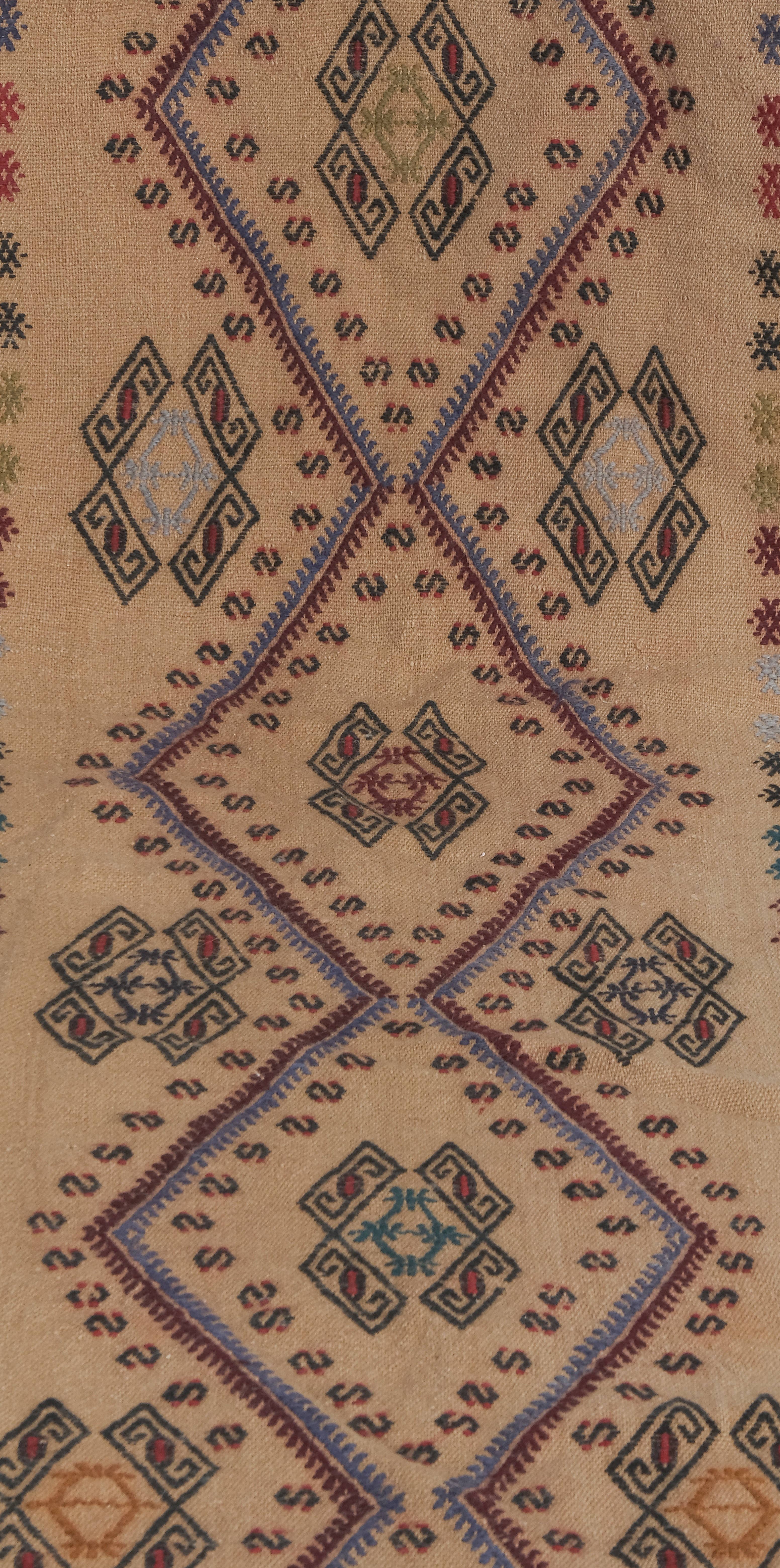 Vintage Turkish Kilim Runner 1'8'' x 14'11''