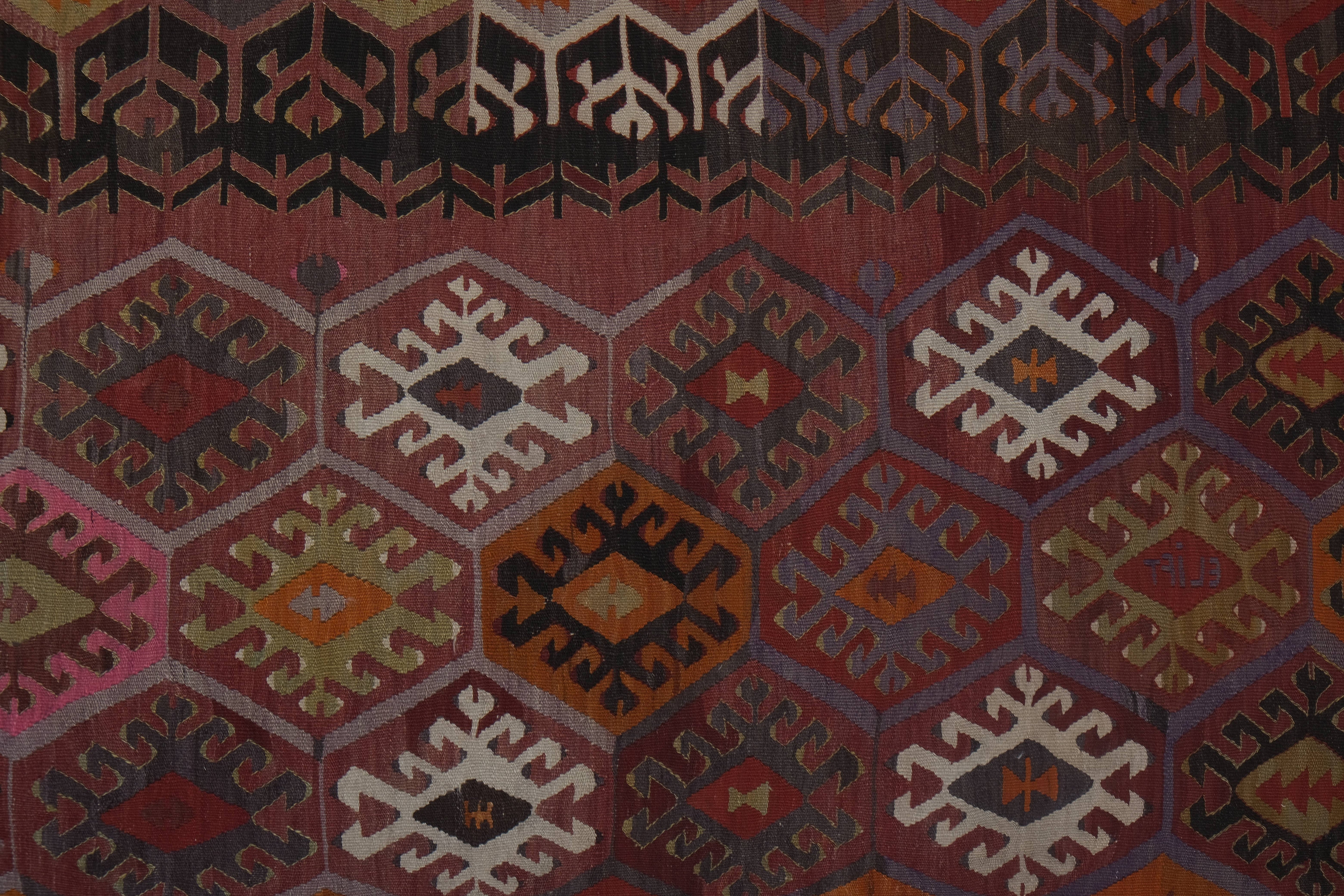 Vintage Turkish Kilim Runner 3'9'' x 12'4''