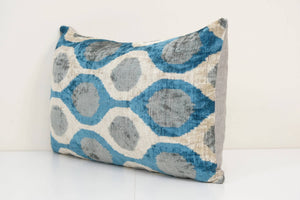 Silk Ikat Velvet Pillow Cover | 16'' x 24''