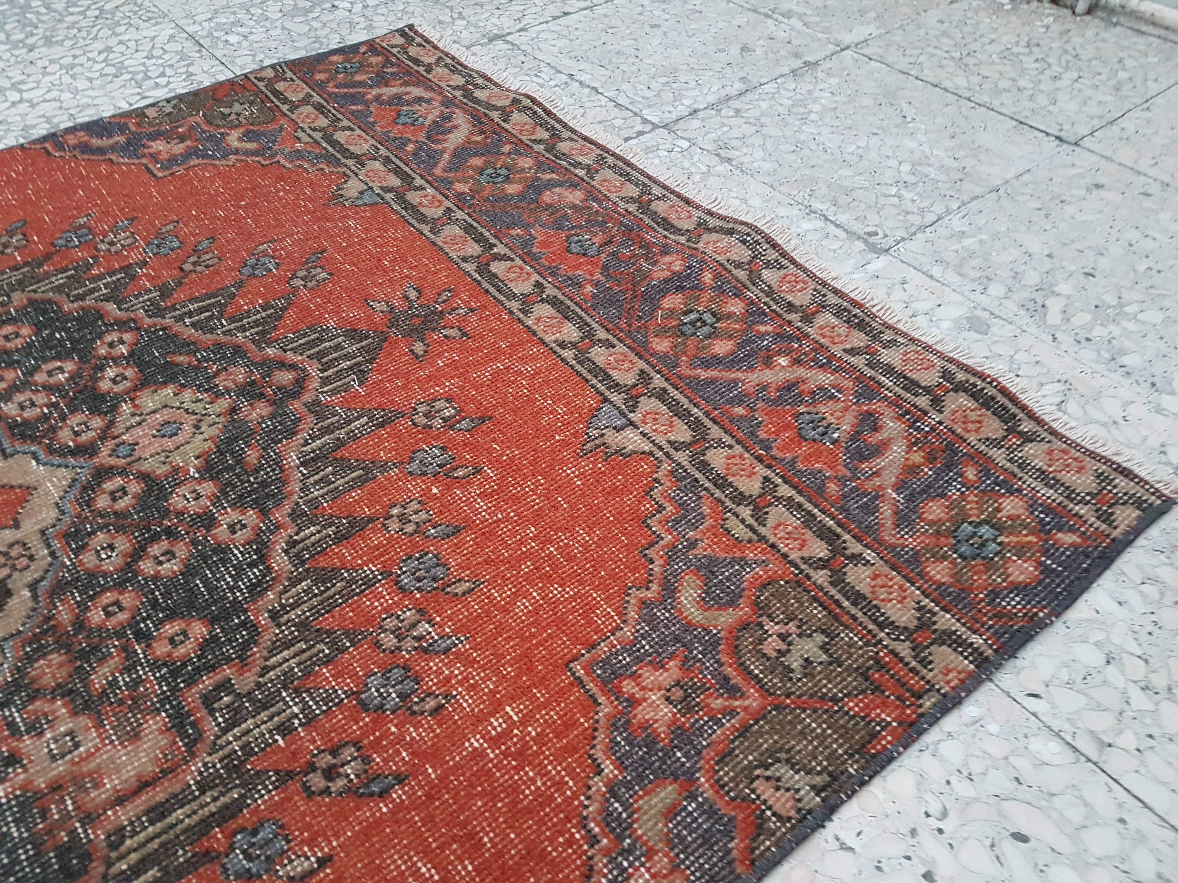 Vintage Oushak Runner 3'4'' x 13'3''