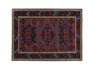 Vintage Caucasian Rug 4'3'' x 5'7''
