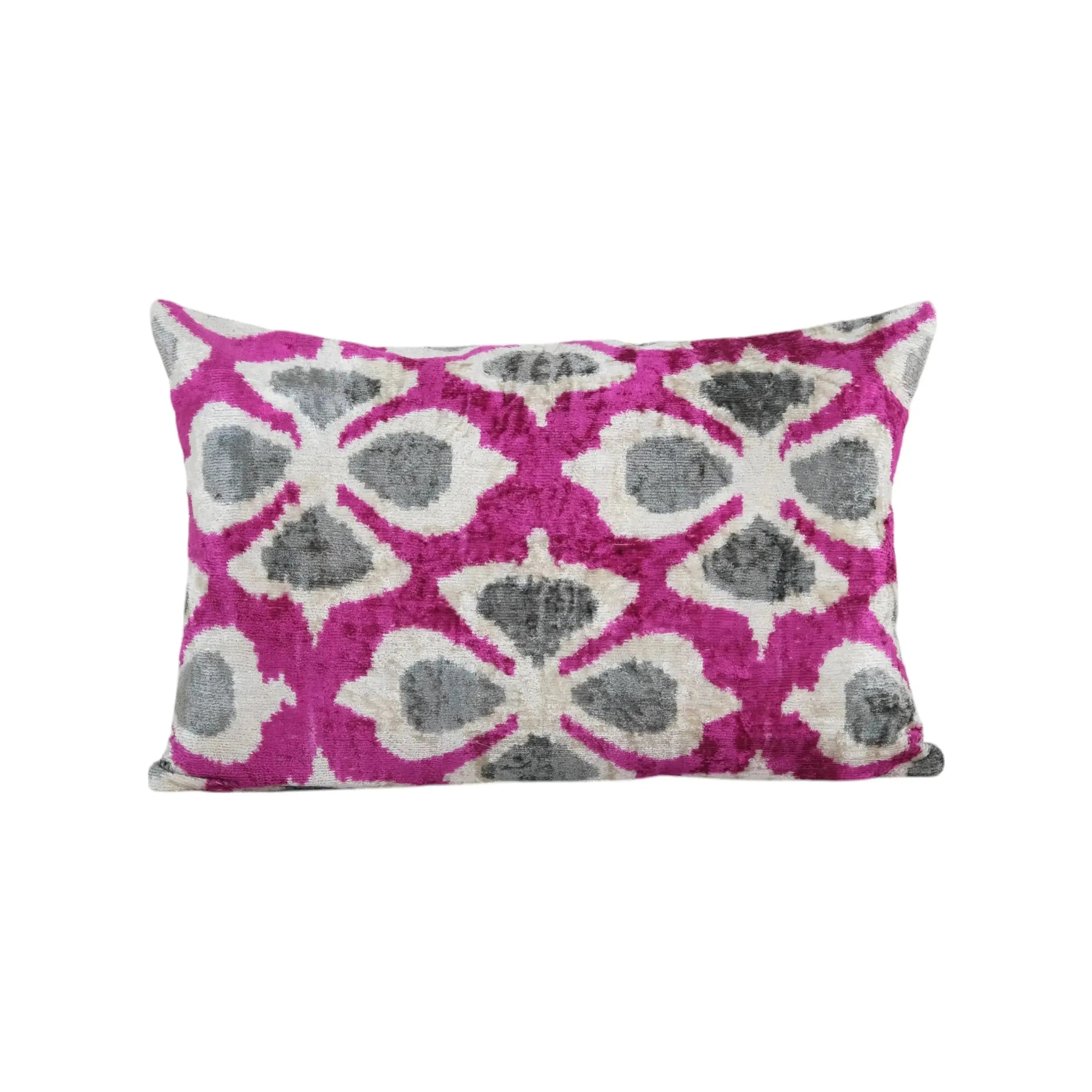 Silk Ikat Velvet Pillow Cover | 15'' x 23''