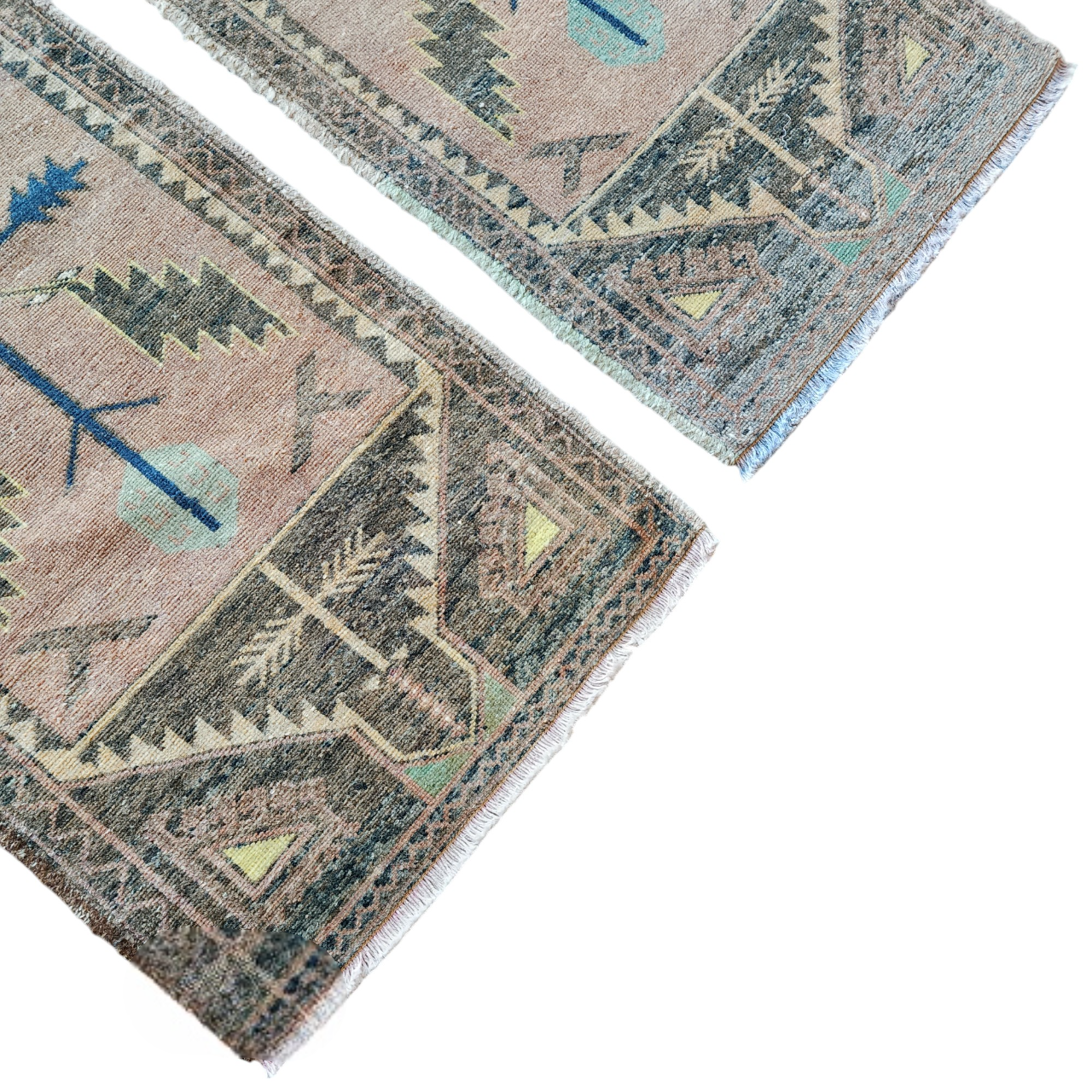 Vintage Turkish Yastik Rugs Set of 2 | 20'' x 45''