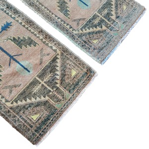Vintage Turkish Yastik Rugs Set of 2 | 20'' x 45''