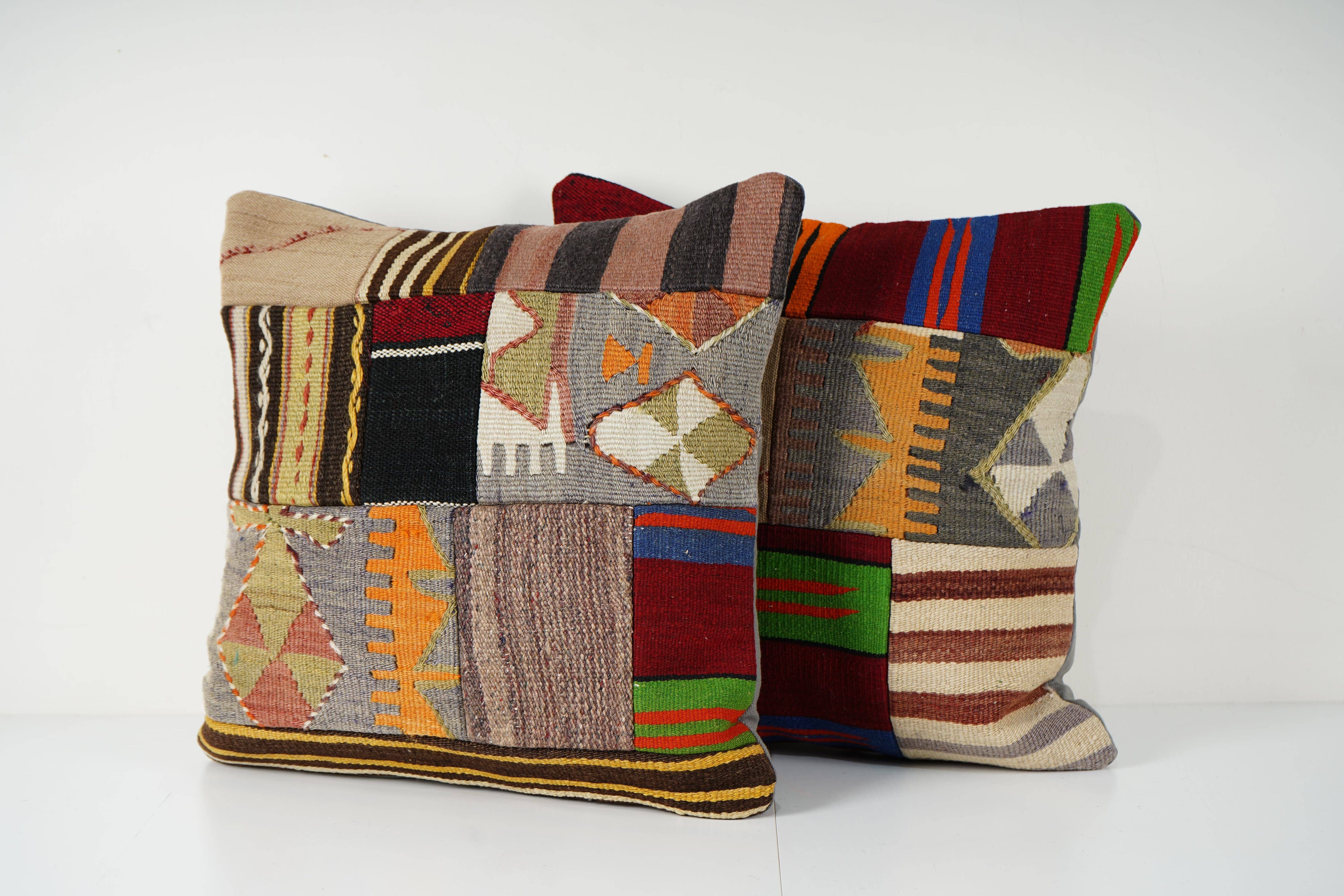 Kilim Patchwork Pillow Cover Set of 2 | 20'' x 20''