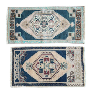 Vintage Turkish Yastik Rugs Set of 2 | 21'' x 37''