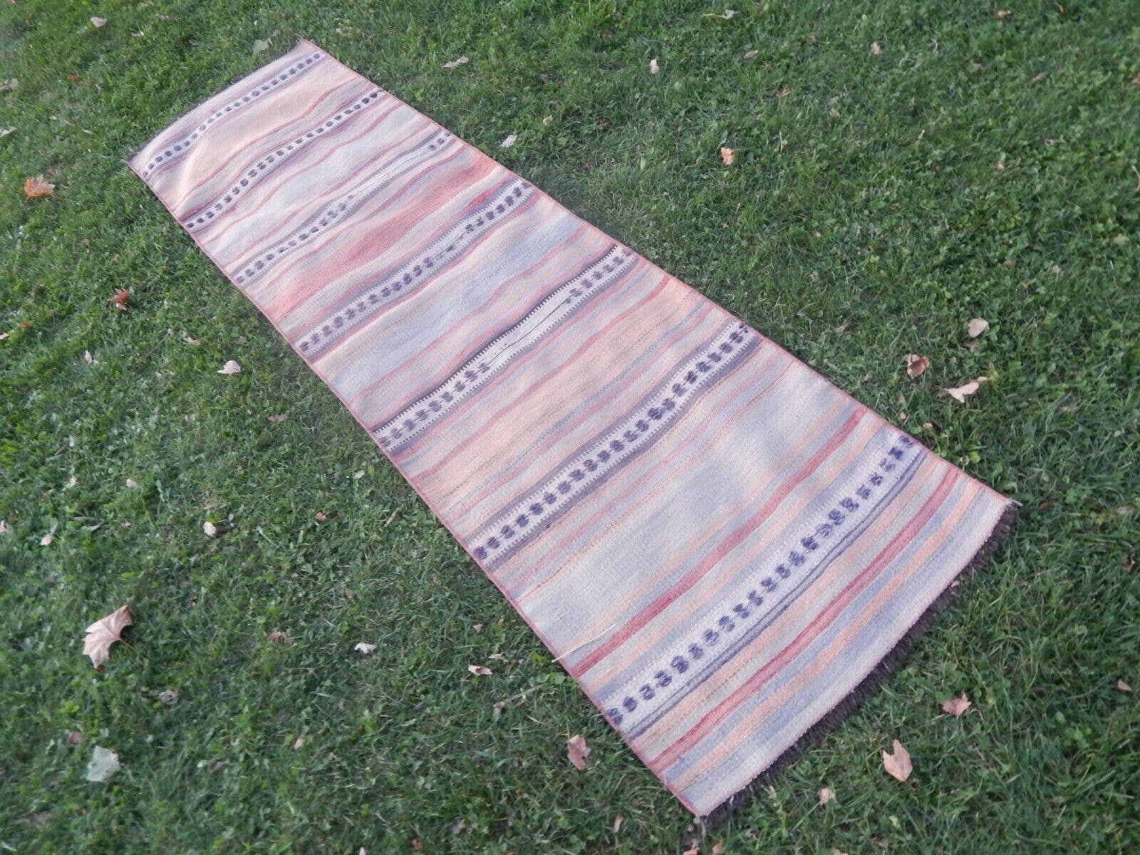 Vintage Turkish Kilim Runner 2'4'' x 8'4''