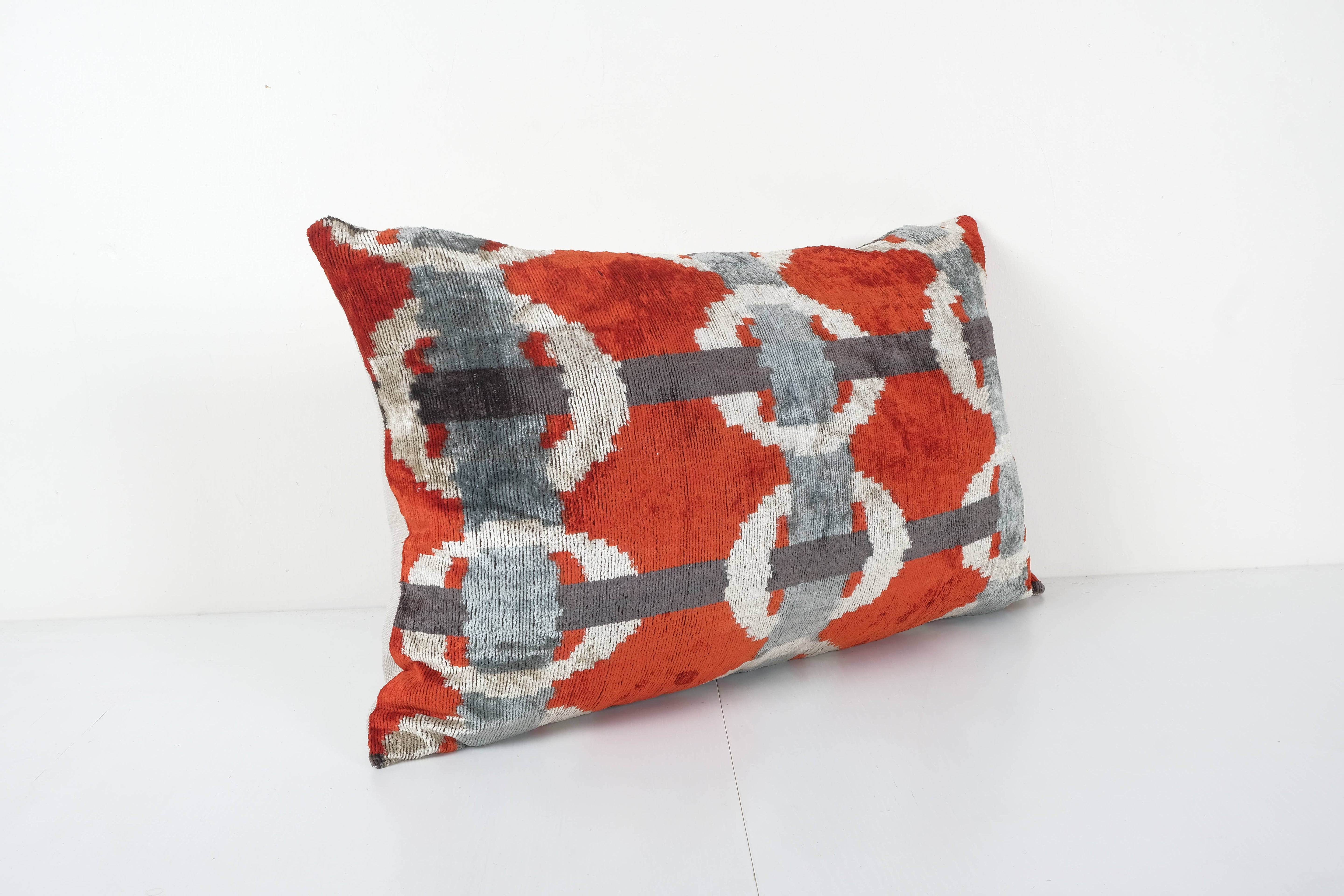 Silk Ikat Velvet Pillow Cover | 16'' x 26''
