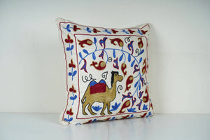 Camel Suzani Pillow Cover | 18'' x 18''
