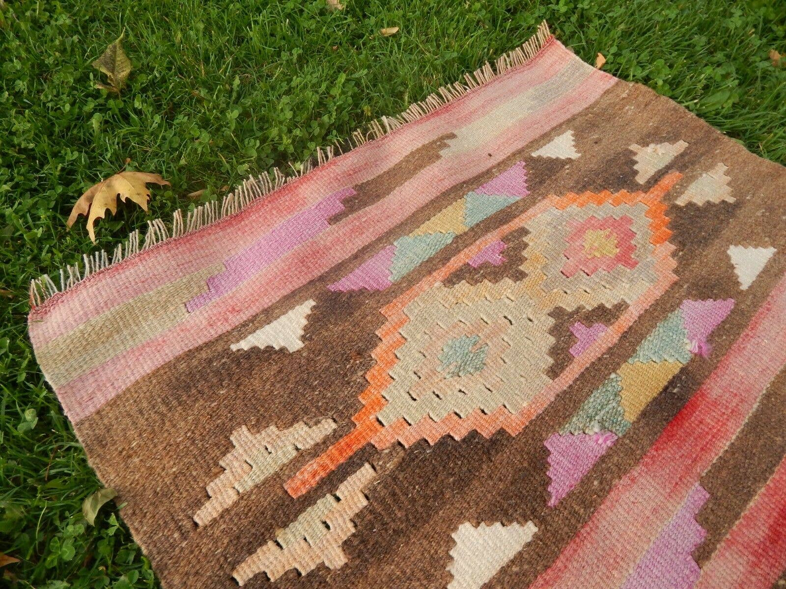 Vintage Kurdish Kilim Runner 2'7'' x 9'9''