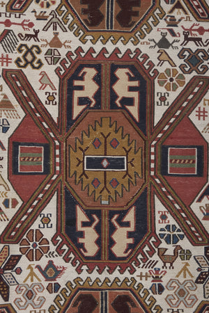 Vintage Turkish Soumac Rug 3'4'' x 6'4''