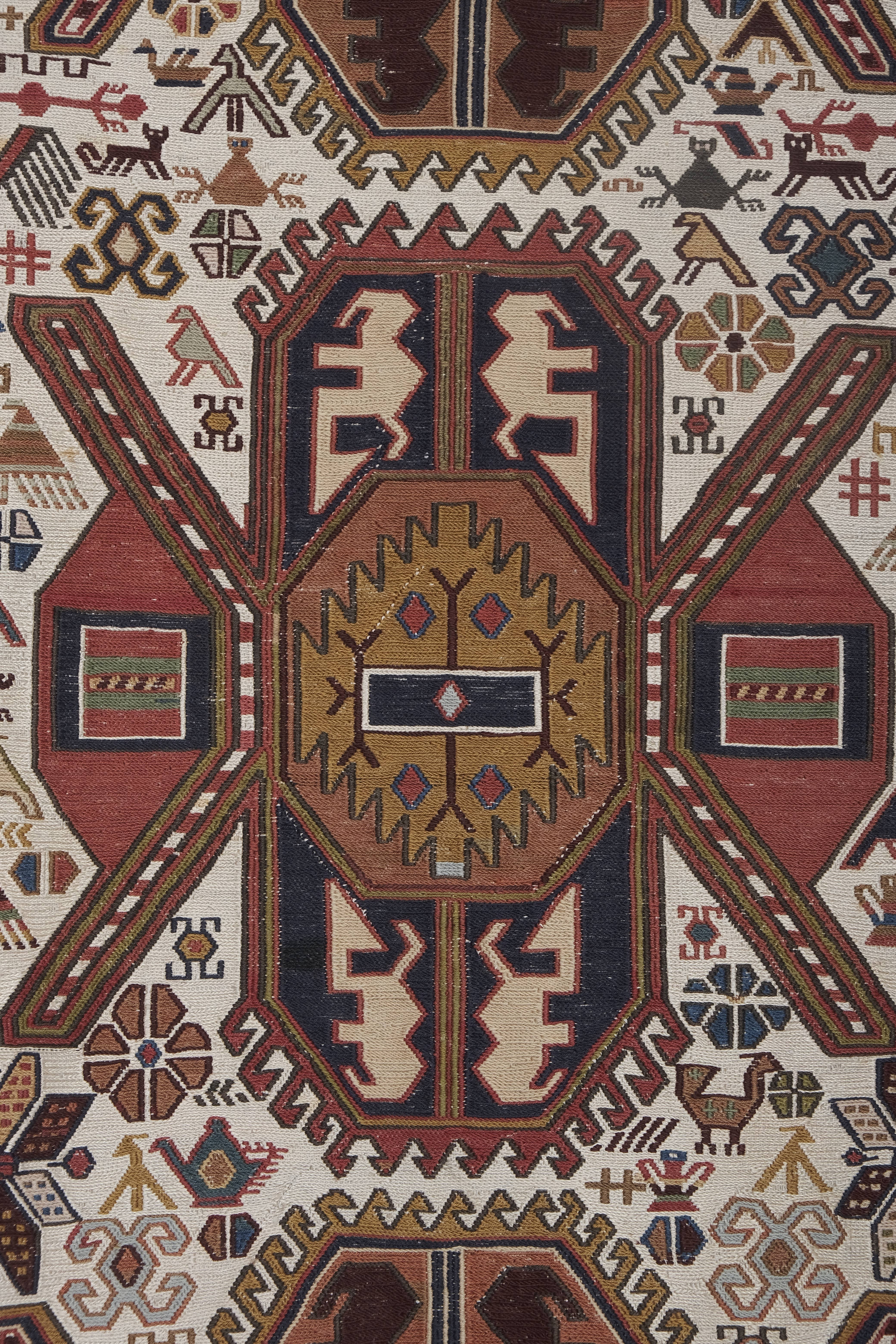 Vintage Turkish Soumac Rug 3'4'' x 6'4''