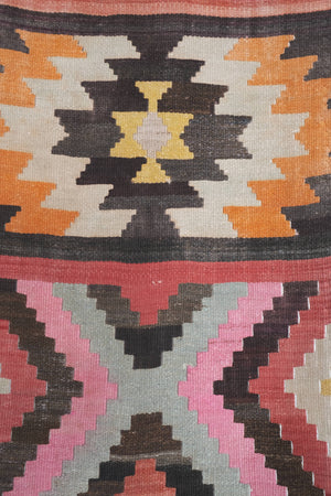 Vintage Turkish Kilim Runner 2'4'' x 21'6''