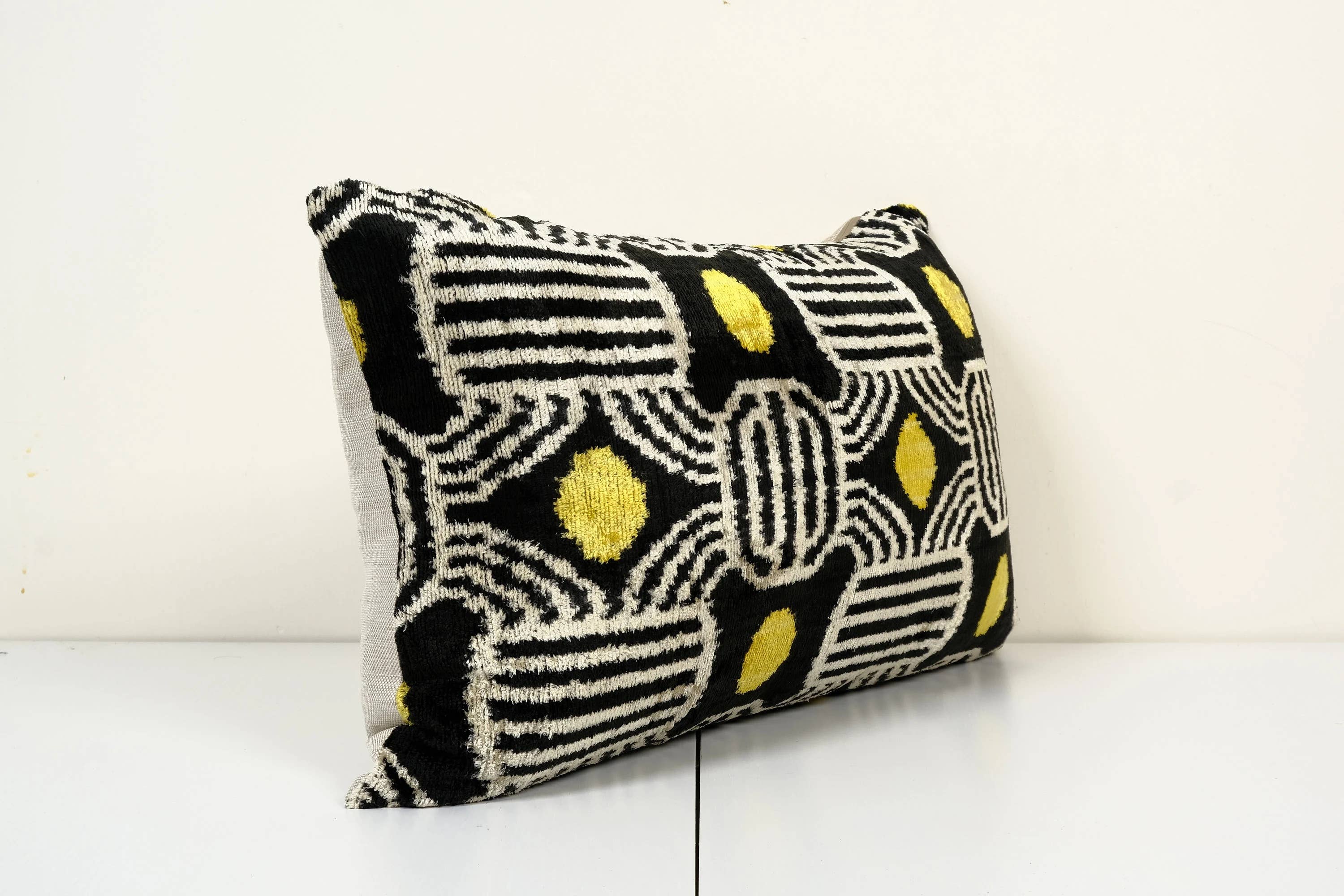 Silk Ikat Velvet Pillow Cover | 16'' x 24''