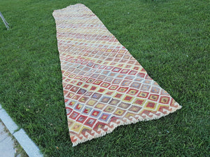 Vintage Turkish Runner Rug 3'3'' x 16'3''