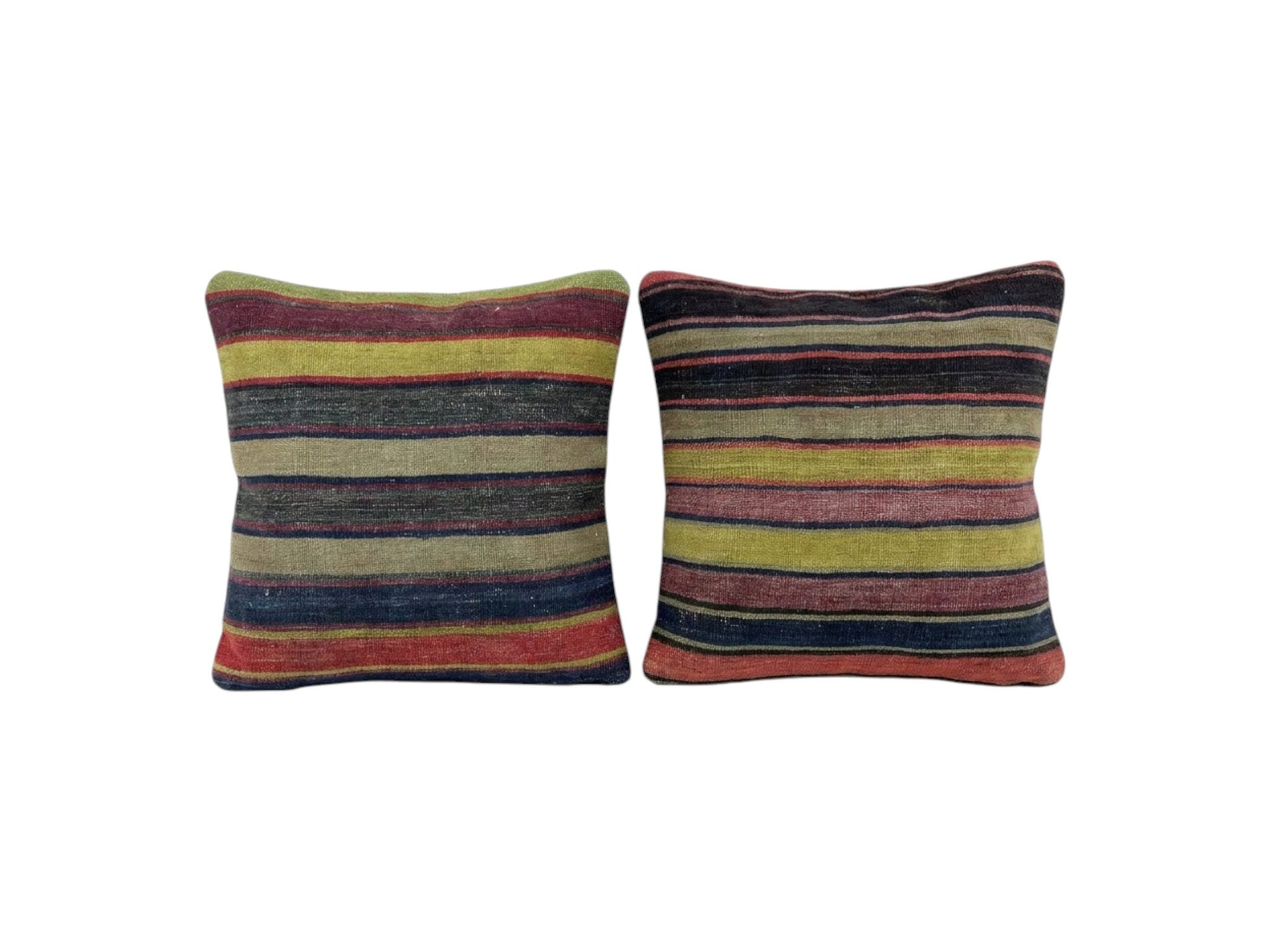 Turkish Kilim Pillow Cover Set of 2 | 24'' x 25'' - front view