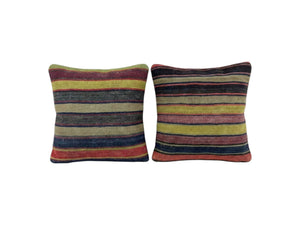 Turkish Kilim Pillow Cover Set of 2 | 24'' x 25'' - front view