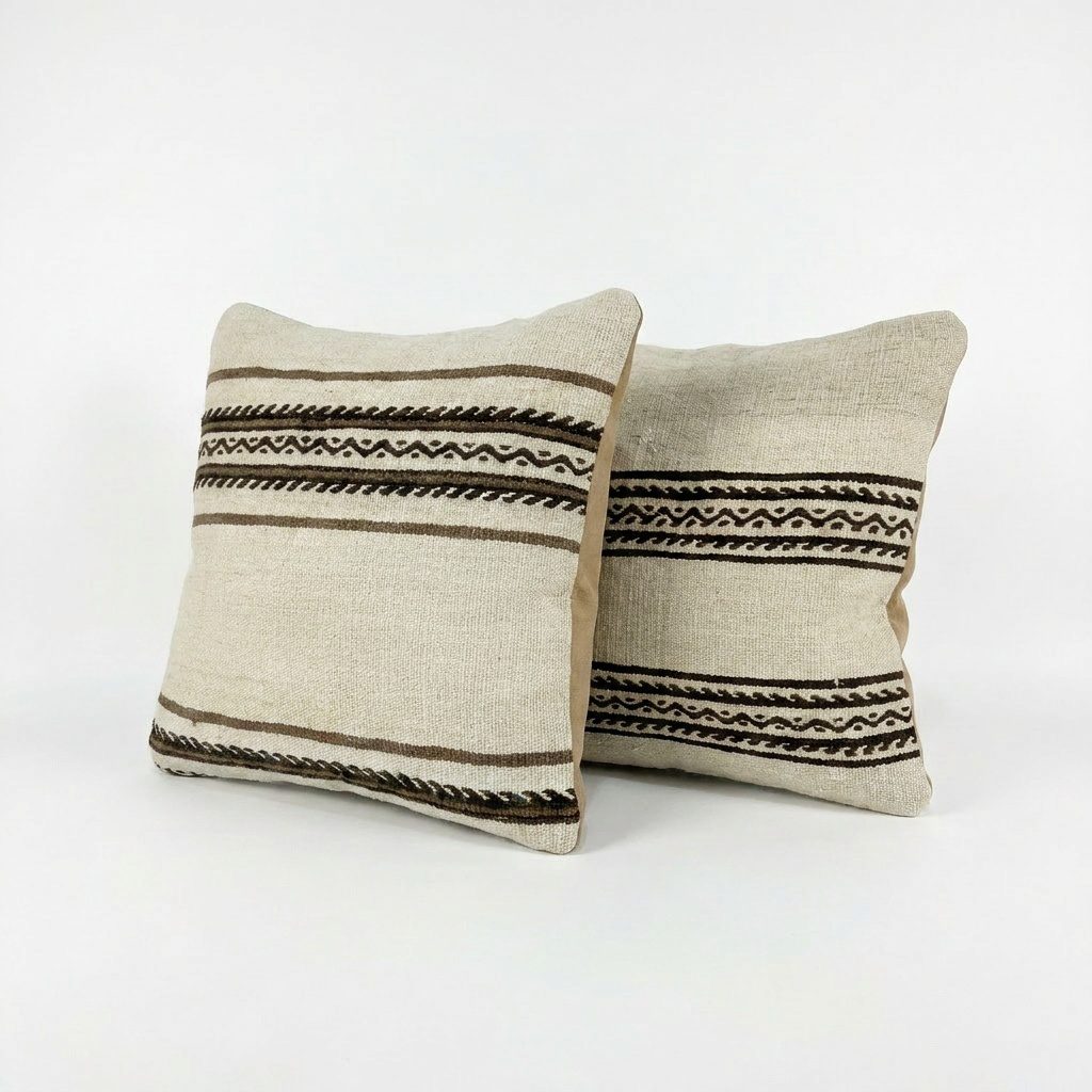 Turkish Kilim Pillow Cover Set of 2 | 20'' x 20'' - left angle