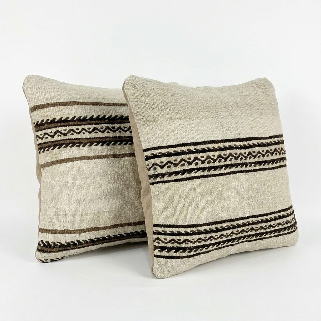 Turkish Kilim Pillow Cover Set of 2 | 20'' x 20'' - right angle