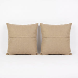 Turkish Kilim Pillow Cover Set of 2 | 20'' x 20'' - back with hidden zipper
