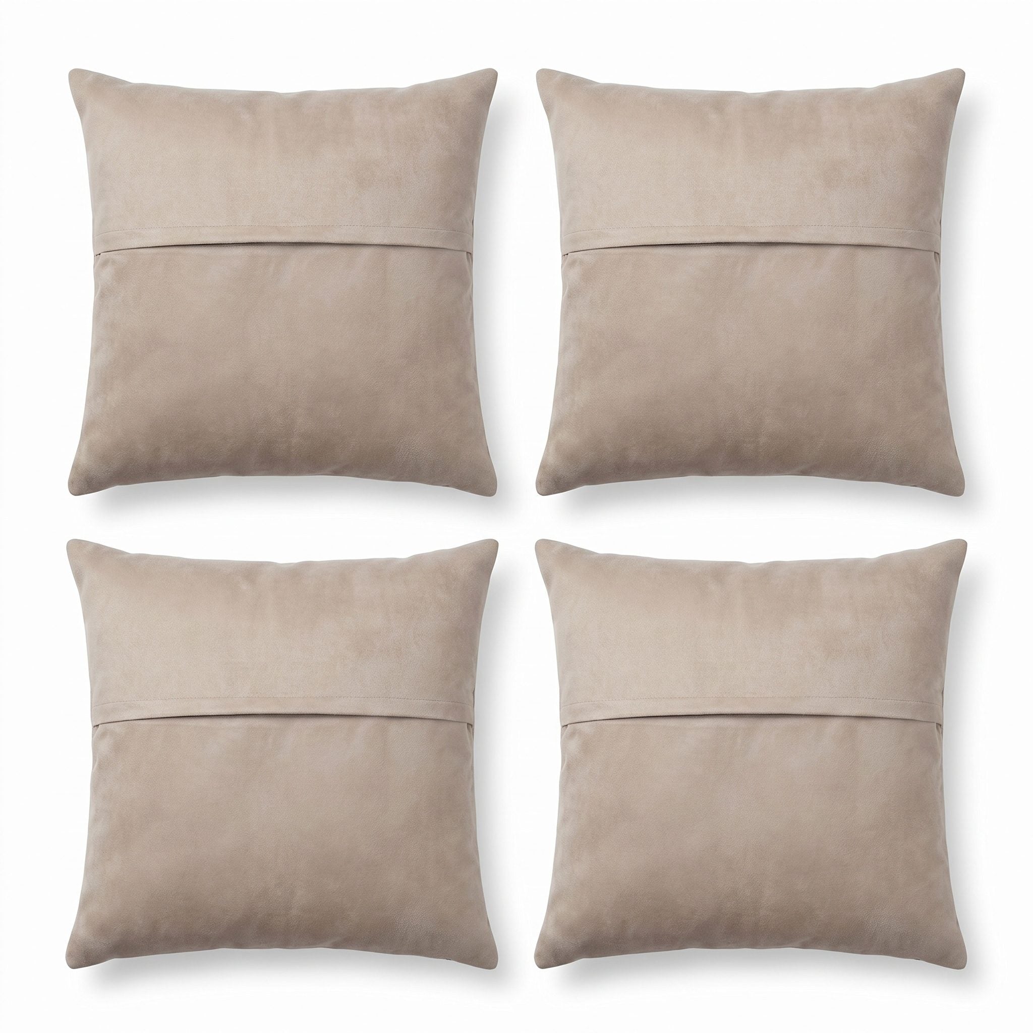 Turkish Kilim Pillow Cover Set of 4 | 24'' x 24'' - back with hidden zipper