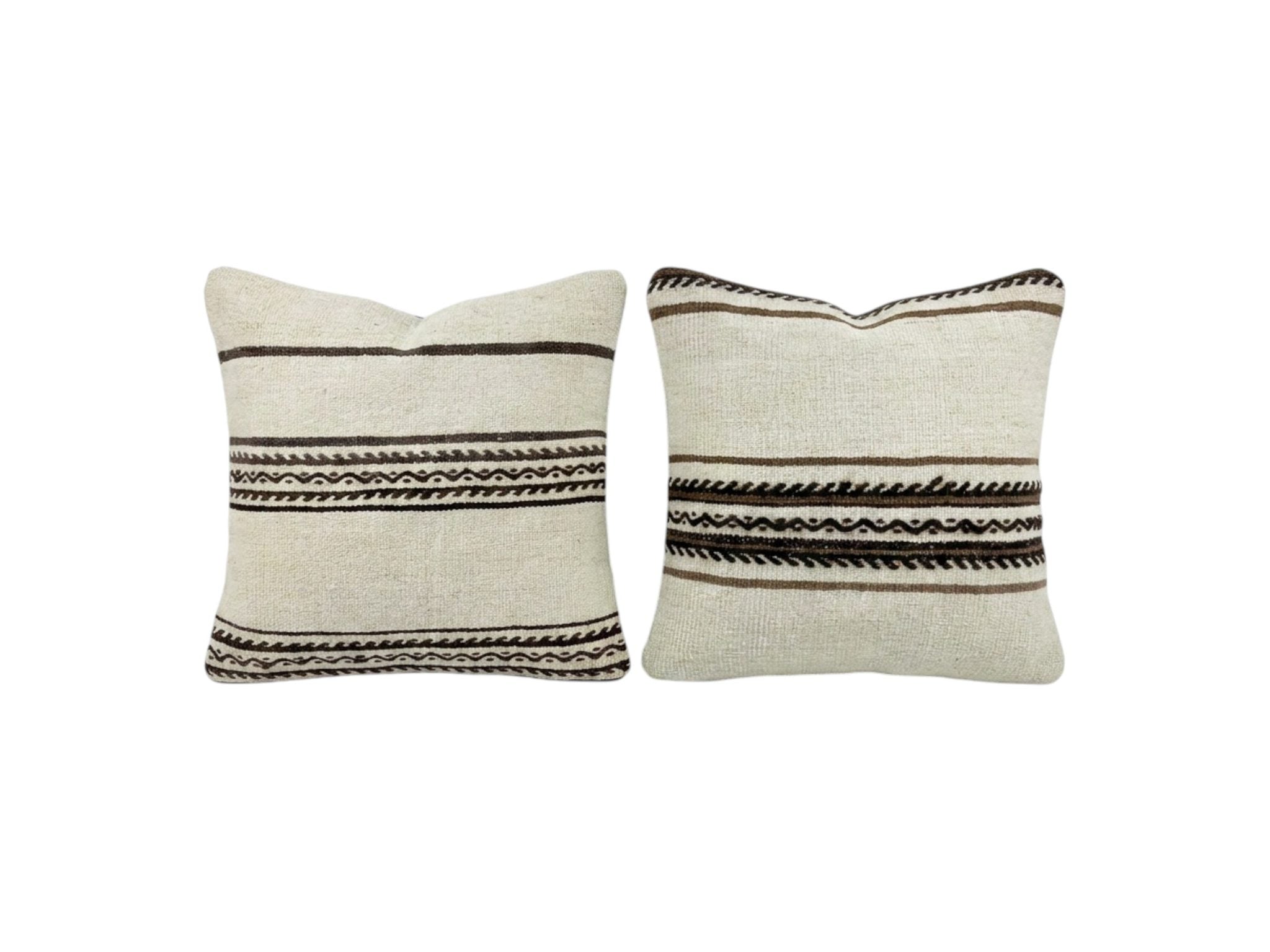 Turkish Kilim Pillow Cover Set of 2 | 19'' x 19'' - front view