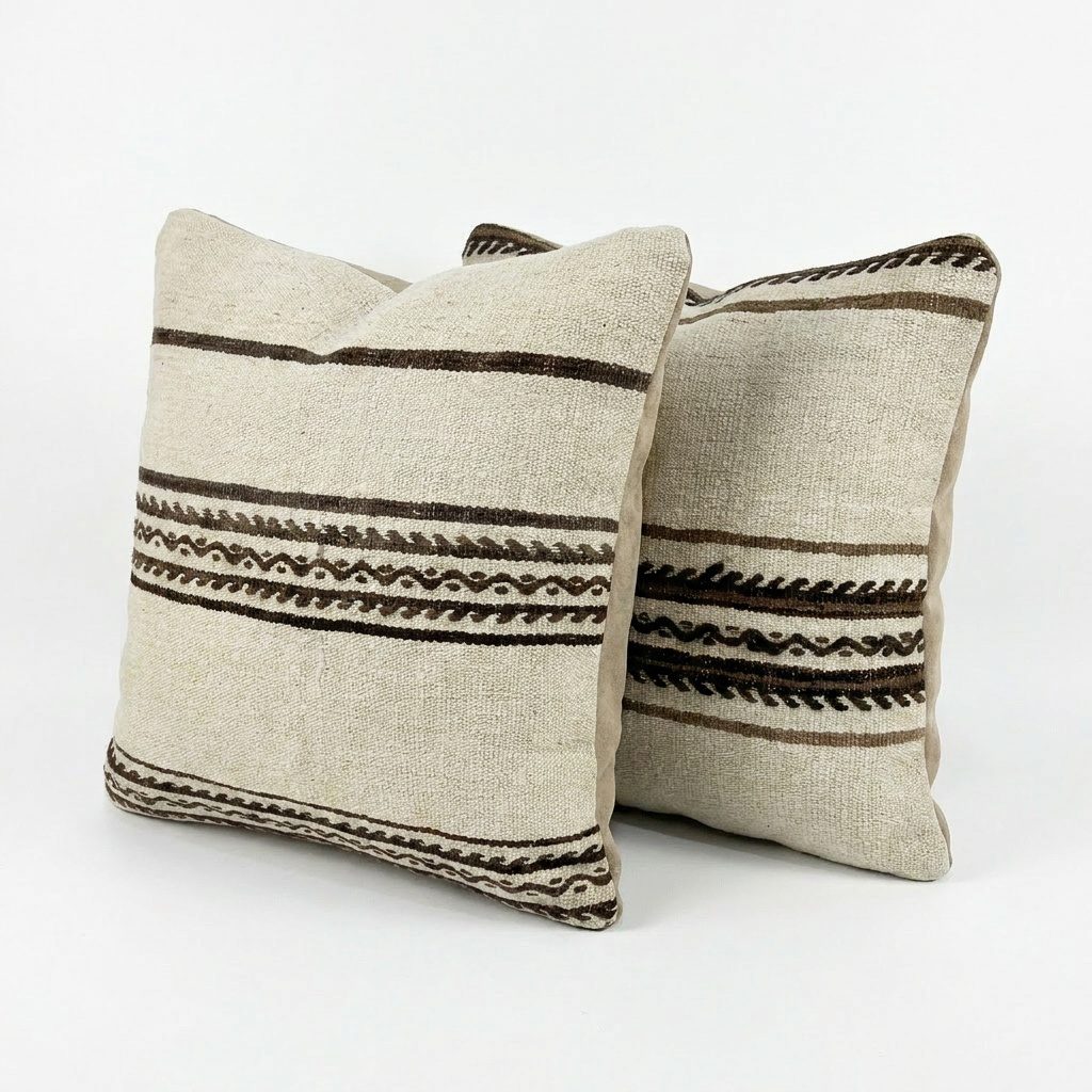 Turkish Kilim Pillow Cover Set of 2 | 19'' x 19'' - left angle