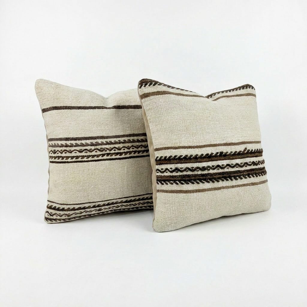 Turkish Kilim Pillow Cover Set of 2 | 19'' x 19'' - right angle