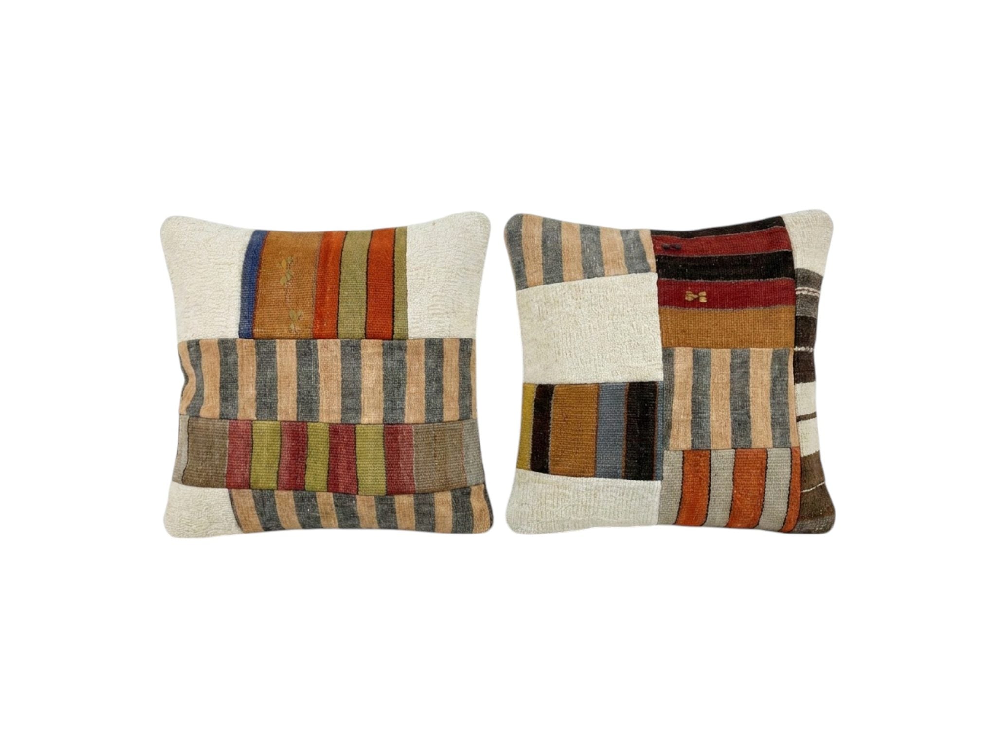 Turkish Kilim Pillow Cover Set of 2 | 19'' x 20'' - front view