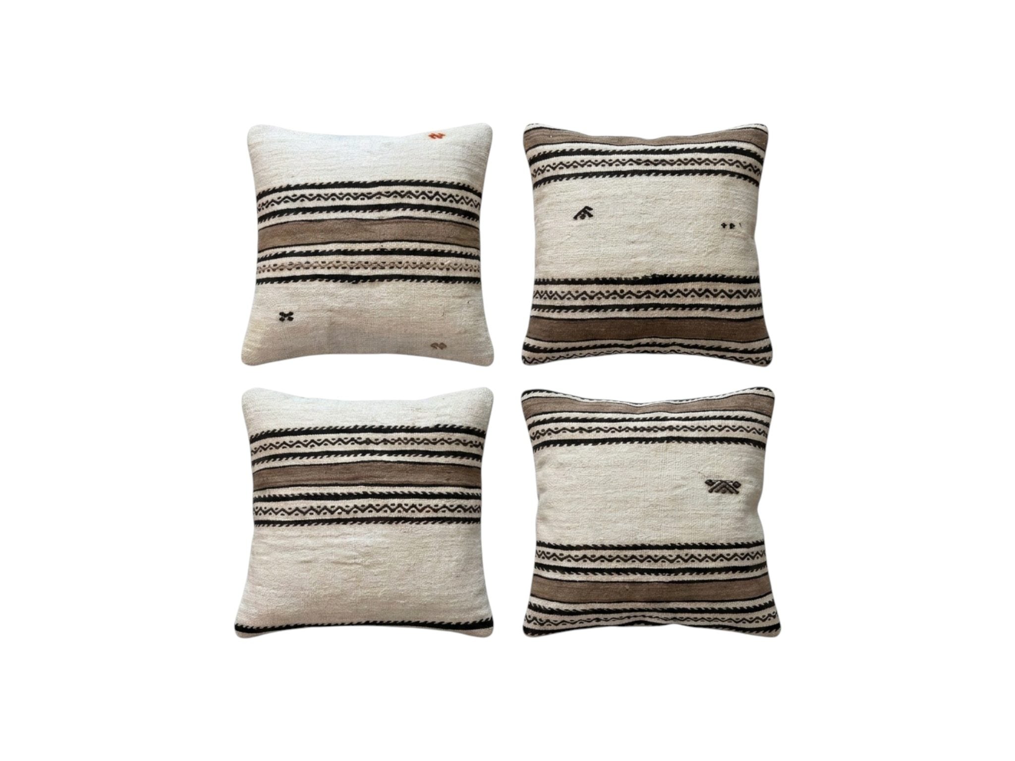 Turkish Kilim Pillow Cover Set of 4 | 23'' x 23'' - front view