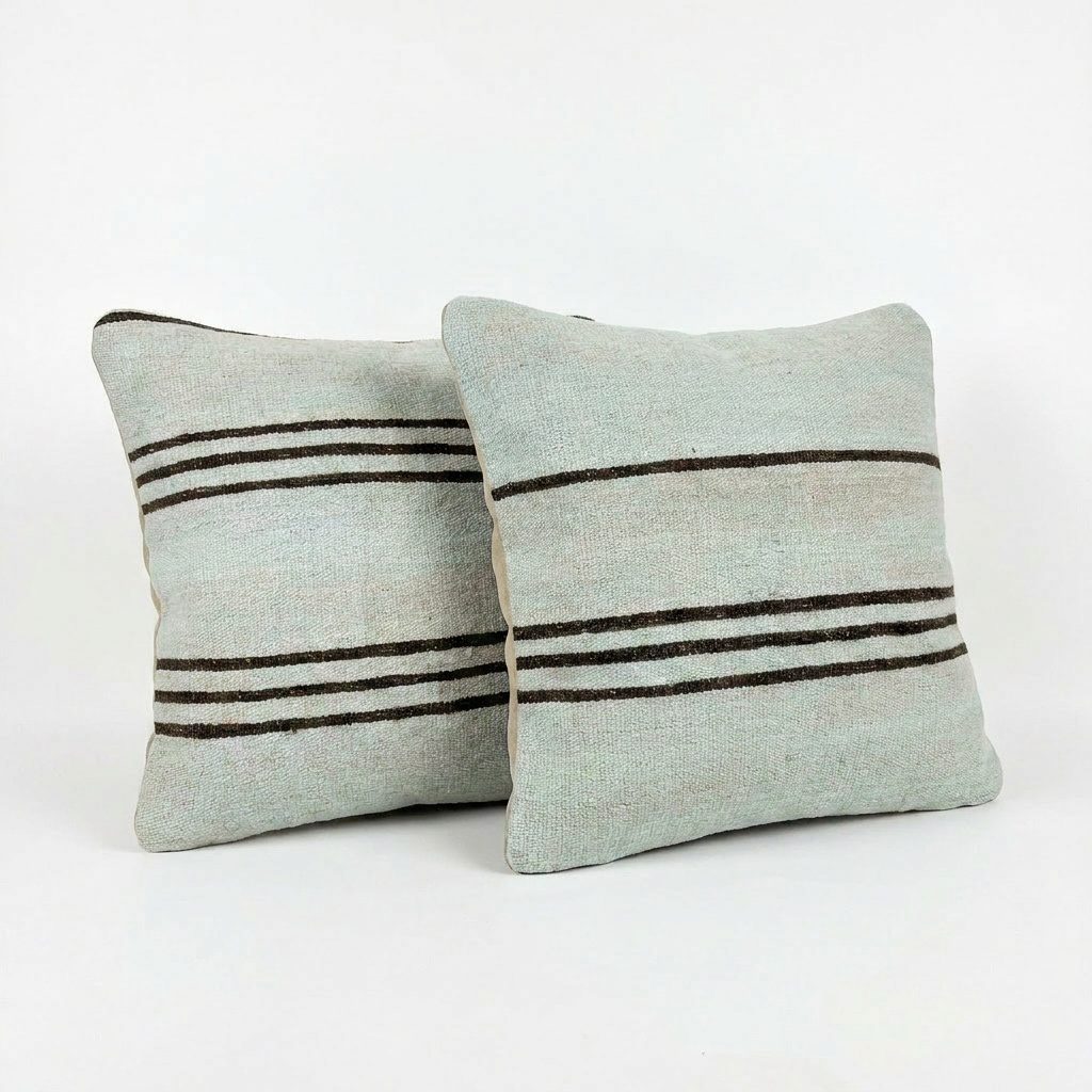 Turkish Kilim Pillow Cover Set of 2 | 19'' x 19'' - right angle