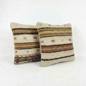 Turkish Kilim Pillow Cover Set of 2 | 20'' x 20'' - right angle