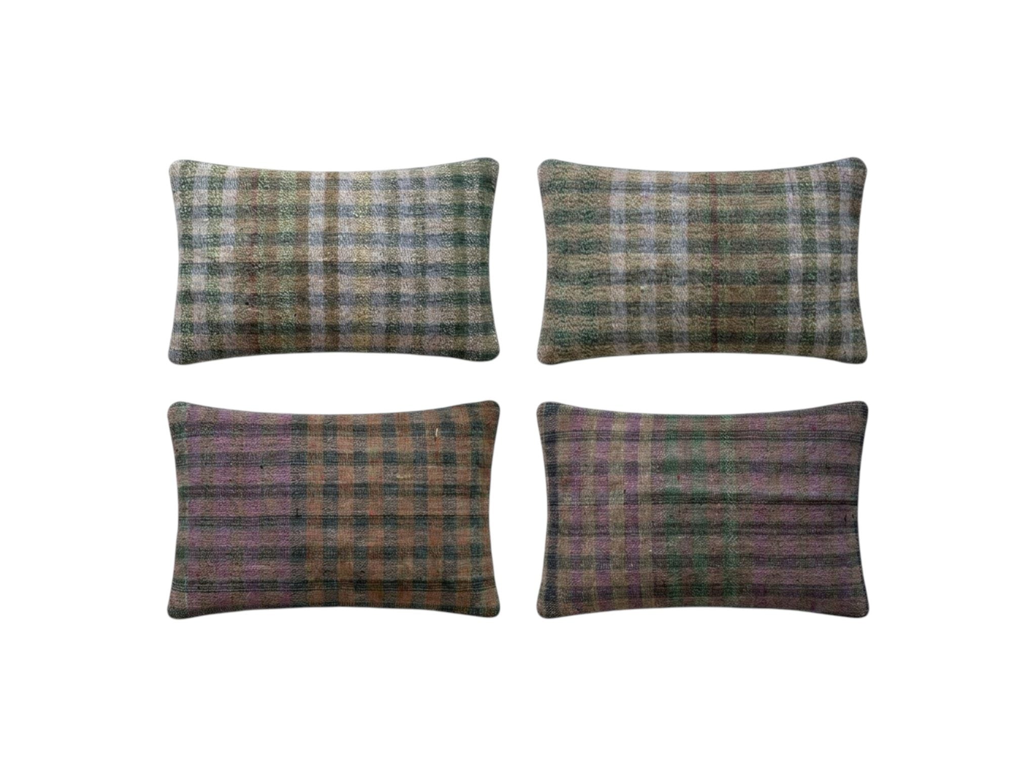 Turkish Kilim Pillow Cover Set of 4 | 16'' x 24'' - front view