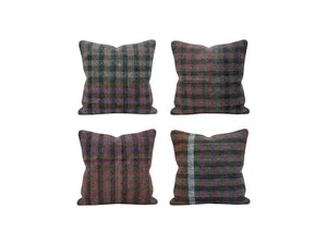 Turkish Kilim Pillow Cover Set of 4 | 16'' x 16'' - front view